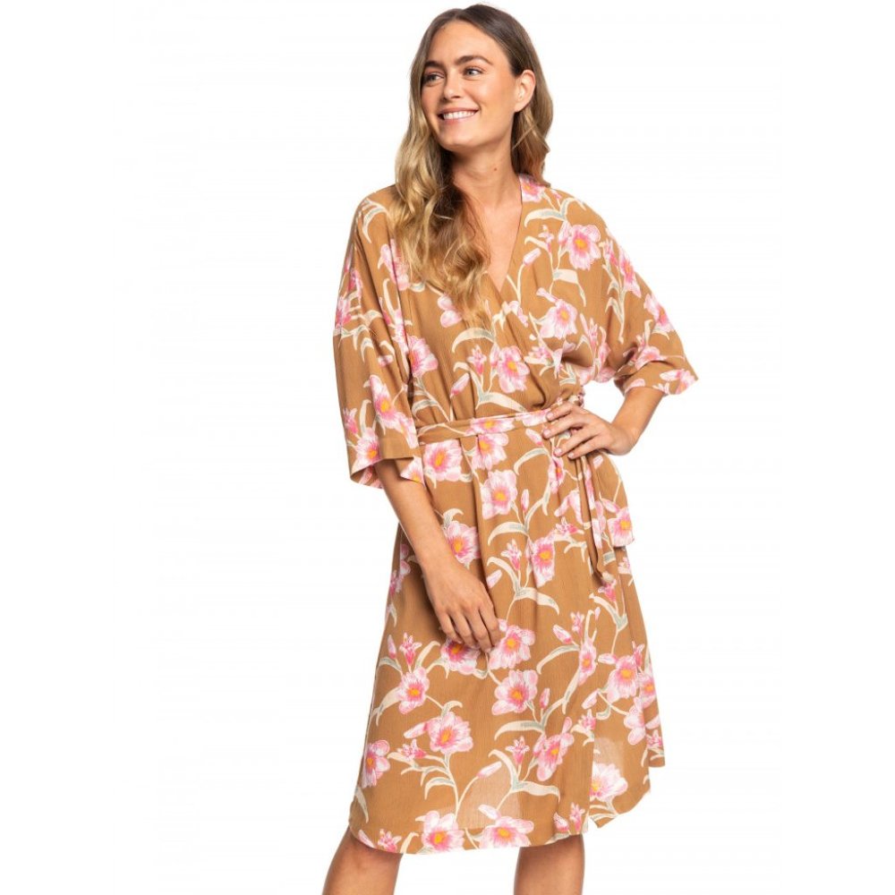 Roxy Floral Kimono Wrap Dress - XL